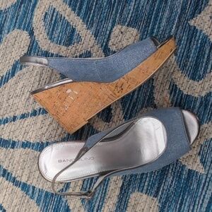 Bandolino SLINGBACK Mules Blue Denim Cork Wedge